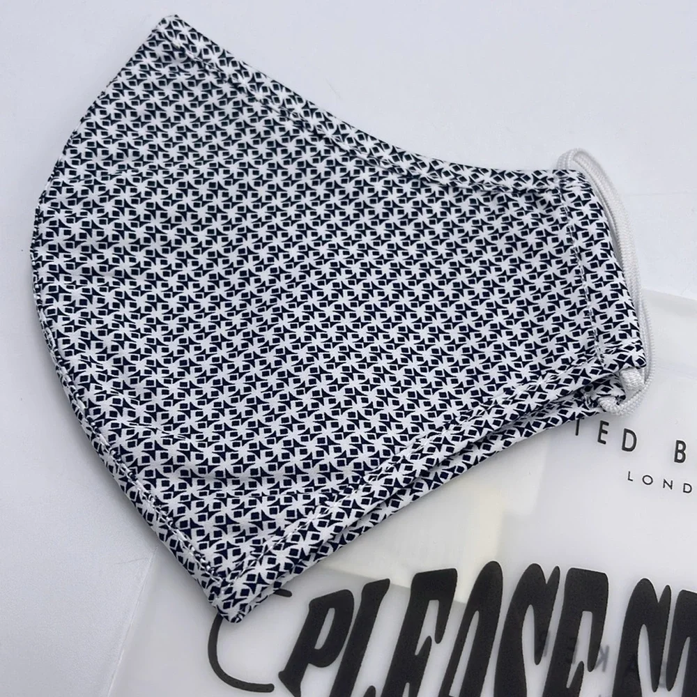 Black and White Patterned Face Mask TED BAKER LONDON Reversible Reusable NWT